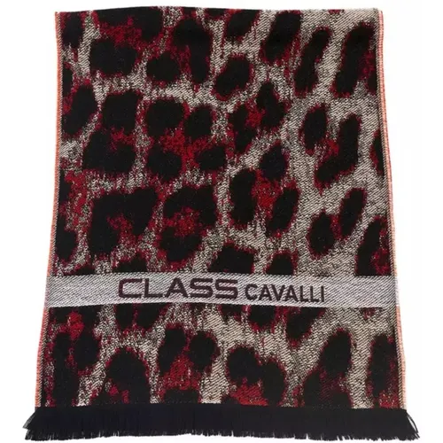 Winter Scarves, male, , Size: ONE SIZE Fantasy Logo Scarf Burgundy Wool Acrylic - Cavalli Class - Modalova