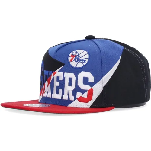 Philadelphia 76ers Flat Visor Cap , male, Sizes: ONE SIZE - Mitchell & Ness - Modalova