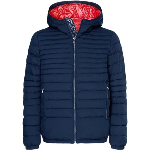 Quilted Hooded Jacket, Night , male, Sizes: M, L - Tommy Hilfiger - Modalova