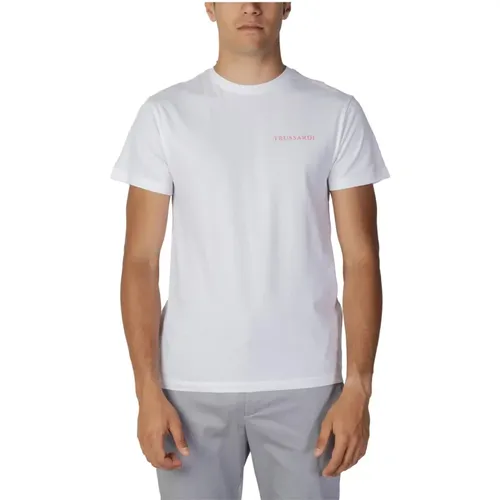 Weißes Print T-Shirt für Männer , Herren, Größe: S - Trussardi - Modalova