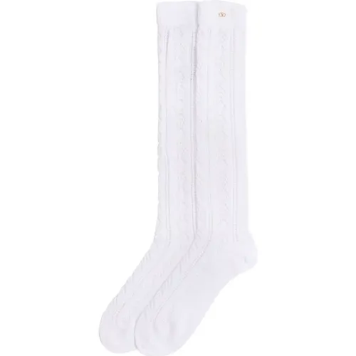 Socks, male, , Size: M Perforated Cotton Socks Underwear - Valentino Garavani - Modalova