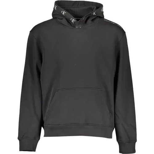 Kapuzenpullover Schwarz Langarm Kontrast , Herren, Größe: L - Calvin Klein - Modalova