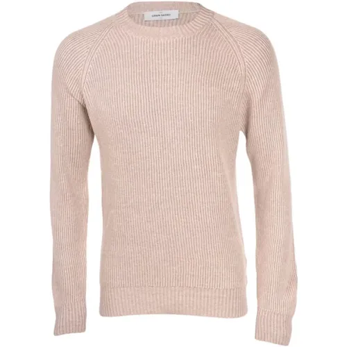 Rosa Leinen Pullover , Herren, Größe: M - Gran Sasso - Modalova