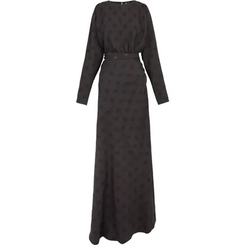 Polka Dot Jacquard Long Dress , female, Sizes: L, M, XL, 2XL, S - Cortana - Modalova