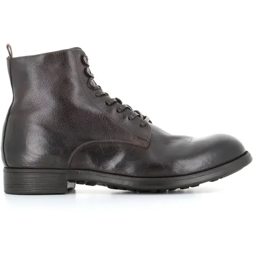 Lace-up Boots, male, , Size: 8 US Dark Leather Ankle Boots - Officine Creative - Modalova