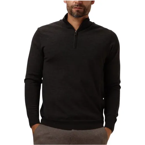 Brauner Half Zip Pullover Sweater , Herren, Größe: L - Profuomo - Modalova