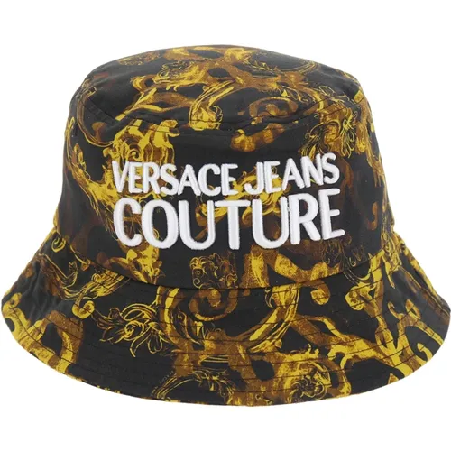 Barock Eimer Hut Schwarz Gold , Herren, Größe: M - Versace Jeans Couture - Modalova