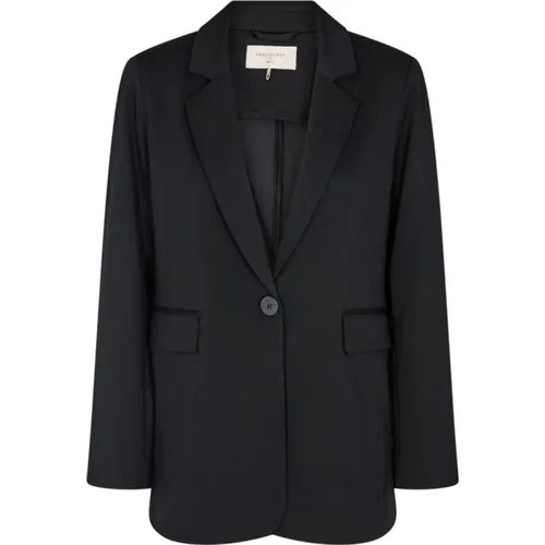 Eleganter Schwarzer Blazer , Damen, Größe: L - FREEQUENT - Modalova