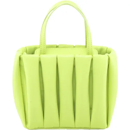 Handbags, female, , Size: ONE SIZE Vegan Fabric Mini Tote Lime - THEMOIRè - Modalova