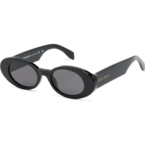 Schwarze Sonnenbrille, vielseitig und stilvoll,Weiße Sonnenbrille mit Original-Etui,PERI051 6064 Sonnenbrille - Palm Angels - Modalova