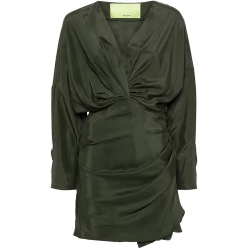 Silk Asymmetric V-Neck Dress , female, Sizes: M, L, XL - Gauge81 - Modalova