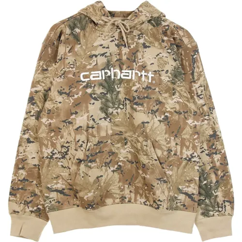 Hoodies, male, , Size: XL Hooded Sweatshirt Camo Desert White - Carhartt WIP - Modalova