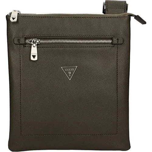 Messenger Bags, male, , Size: ONE SIZE Taupe Crossover Certosa Messenger Bag - Guess - Modalova