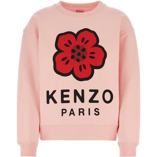 Pastellrosa Stretch Baumwoll-Sweatshirt , Damen, Größe: L - Kenzo - Modalova