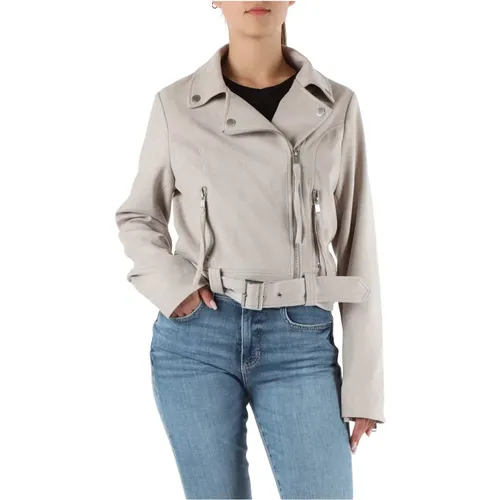 Ecosuede Jacke mit Reißverschluss , Damen, Größe: S - Guess - Modalova