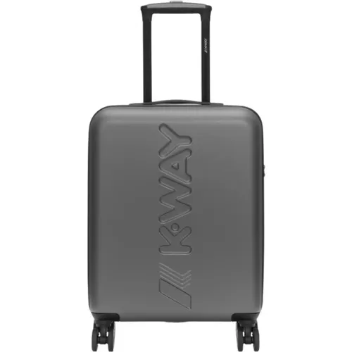 Cabin Bags, male, , Size: ONE SIZE Metallic Grey Cabin Suitcase - K-way - Modalova