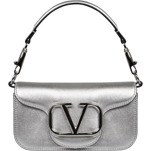 Metallic Calfskin Shoulder Bag , female, Sizes: ONE SIZE - Valentino Garavani - Modalova