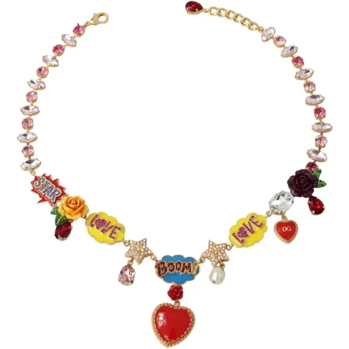 Kristall Charm Tone Statement Halskette - Dolce & Gabbana - Modalova