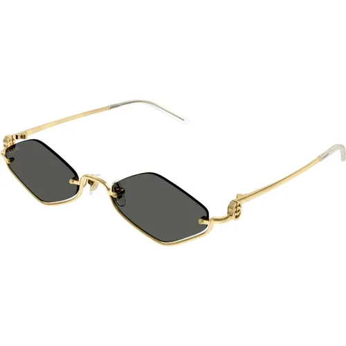 Gold Grey Sunglasses Gg1604S , female, Sizes: 53 MM - Gucci - Modalova