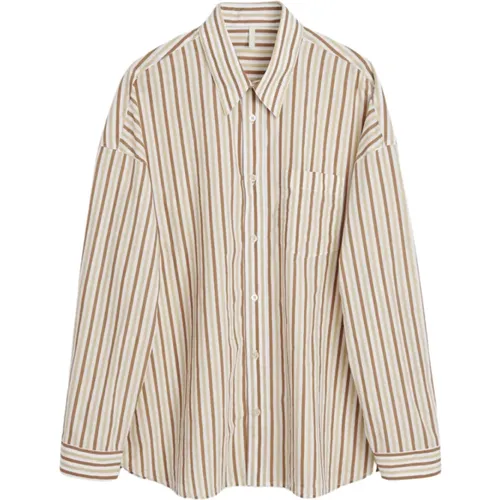 Shirts, female, , Size: M Classic Stripe Split Collar Shirt - Sunflower - Modalova