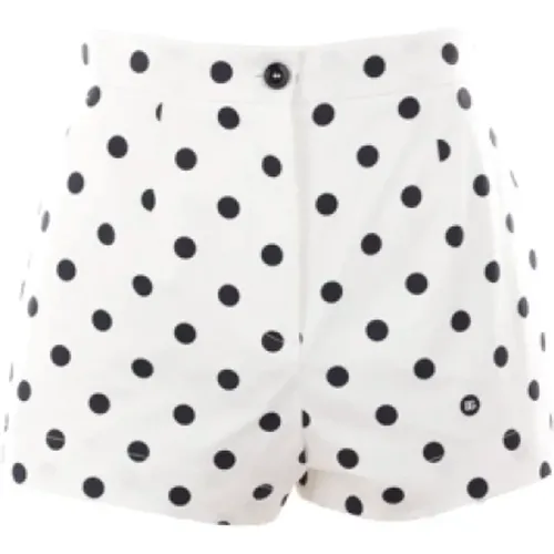 High Waist Polka Dot Shorts , female, Sizes: S - Dolce & Gabbana - Modalova