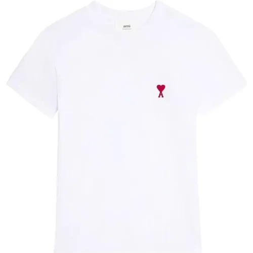 Embroidered Logo T-Shirt , female, Sizes: 2XL, XL, M, L - Ami Paris - Modalova