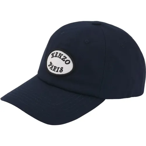 Caps, male, , Size: ONE SIZE Embroidered Logo Navy Hat - Kenzo - Modalova