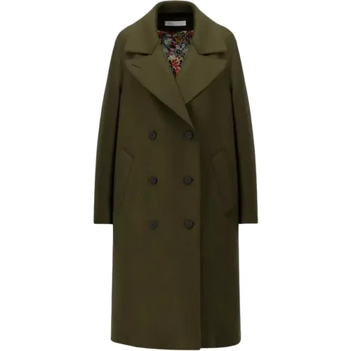 Single-Breasted Coats, female, , Size: S Double-breasted wool coat in moss - Harris Wharf London - Modalova