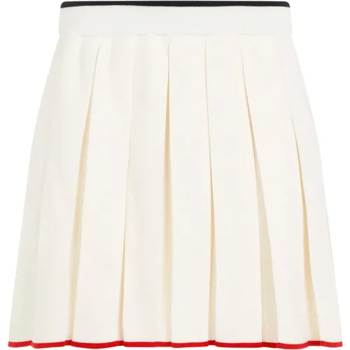 Short Skirts, female, , Size: XS Pleated Skirt with Stripes - Thom Browne - Modalova