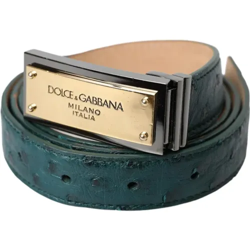 Belts, female, , Size: 90 CM Leather Logo Buckle Belt - Dolce & Gabbana - Modalova