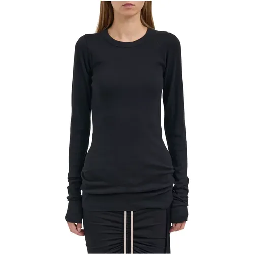 Long Sleeve Tops, female, , Size: M Rib Long-Sleeve Top - Rick Owens - Modalova