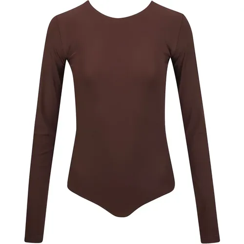 Body, female, , Size: S Round Neck Long Sleeve Top - MM6 Maison Margiela - Modalova