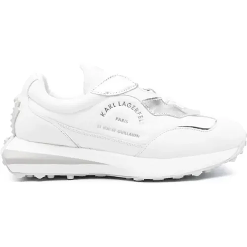 And Silver Calfskin Sneakers , female, Sizes: 6 UK - Karl Lagerfeld - Modalova