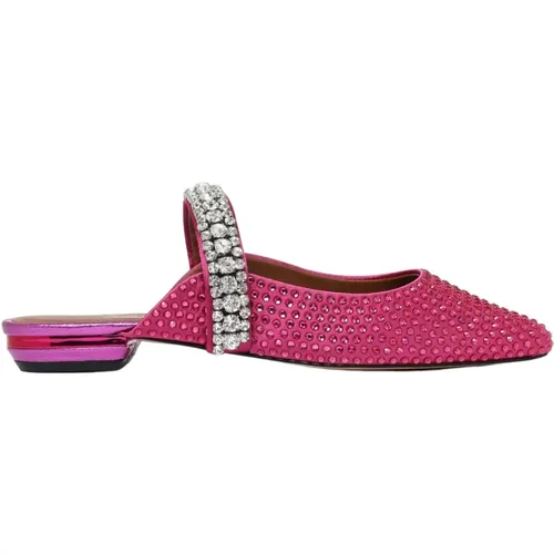 Mules, female, , Size: 7 US Crystal Fuchsia Slip-On Sandals - Kurt Geiger - Modalova