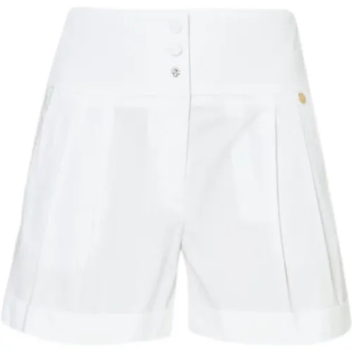 High Waist Jewel Button Shorts,Shorts mit Schmuckknopf und hoher Taille - Liu Jo - Modalova
