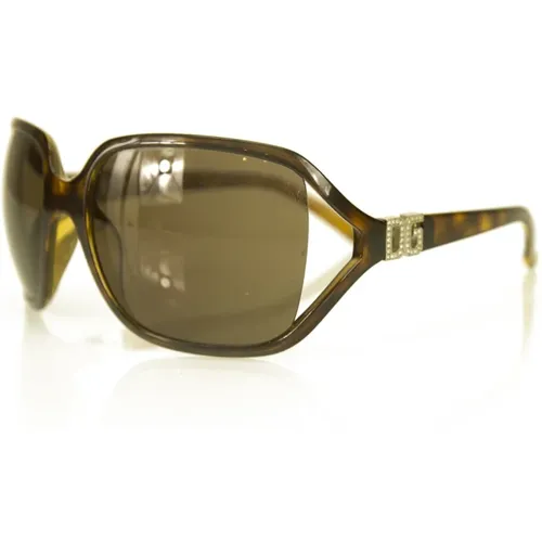 Schildkröte übergroße Sonnenbrille mit Kristallen - Dolce & Gabbana Pre-owned - Modalova