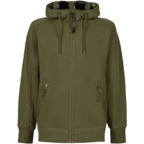 Zip-throughs, male, , Size: L Hooded Open Sweatshirt - , XS - C.P. Company - Modalova