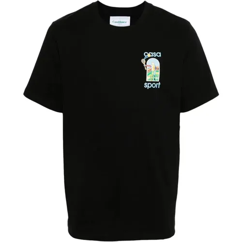 T-Shirts,Schwarze Logo Print T-shirts und Polos - Casablanca - Modalova