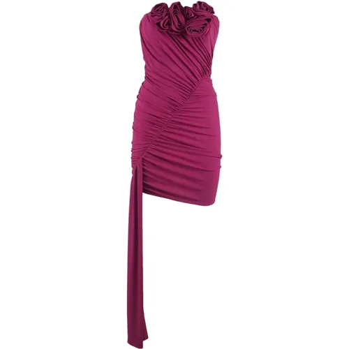 Elegant Violet Draped Strapless Dress , female, Sizes: S - Magda Butrym - Modalova