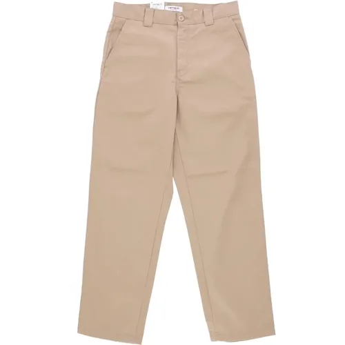 Chinos, male, , Size: W27 Leather Rinsed Women's Long Trousers - Carhartt WIP - Modalova