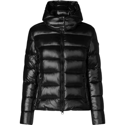 Down Jackets, female, , Size: XL Jacket with Unique Lacquered Finish - Save The Duck - Modalova