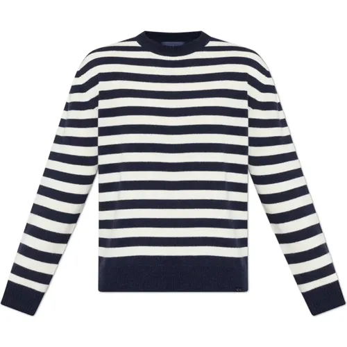 Round-neck Knitwear, male, , Size: M Sweater with striped pattern - PAUL & SHARK - Modalova