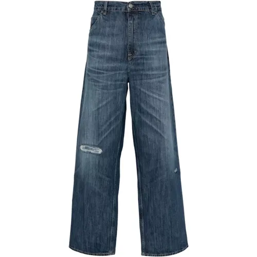 Wide Jeans, male, , Size: W31 Loose-Fit Denim Jeans with Repaired Holes - Our Legacy - Modalova