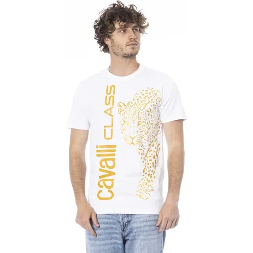 Logo Print Kurzarm T-shirt , Herren, Größe: 2XL - Cavalli Class - Modalova