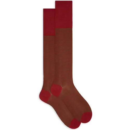 Italienische lange Socken mit Windsor-Streifen , Herren, Größe: S - Gallo - Modalova