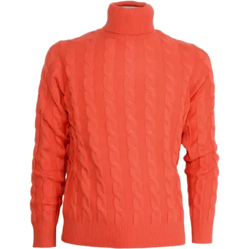 Turtlenecks, male, , Size: 2XL Dolcevita Man Taccia Orange 1233 Cashmere and Lana - Cashmere Company - Modalova