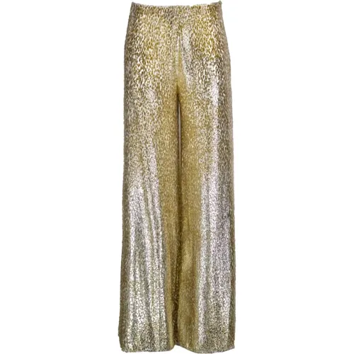 Lurex Palazzo PantsGold , female, Sizes: L, XS, S - Jucca - Modalova