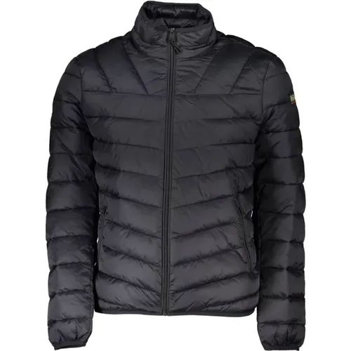 Schwarze Langarm-Zip-Jacke , Herren, Größe: 3XL - Napapijri - Modalova