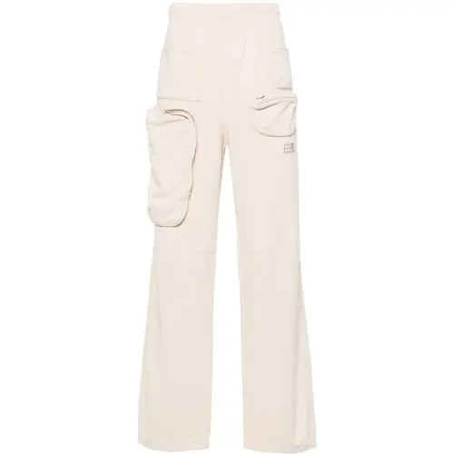 Wide Trousers, male, , Size: L Cotton Jersey Pants - MM6 Maison Margiela - Modalova