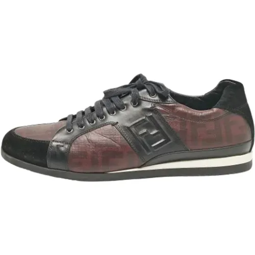 Pre-owned Sneakers, male, , Size: 12 US Pre-owned Coated canvas sneakers - Fendi Vintage - Modalova